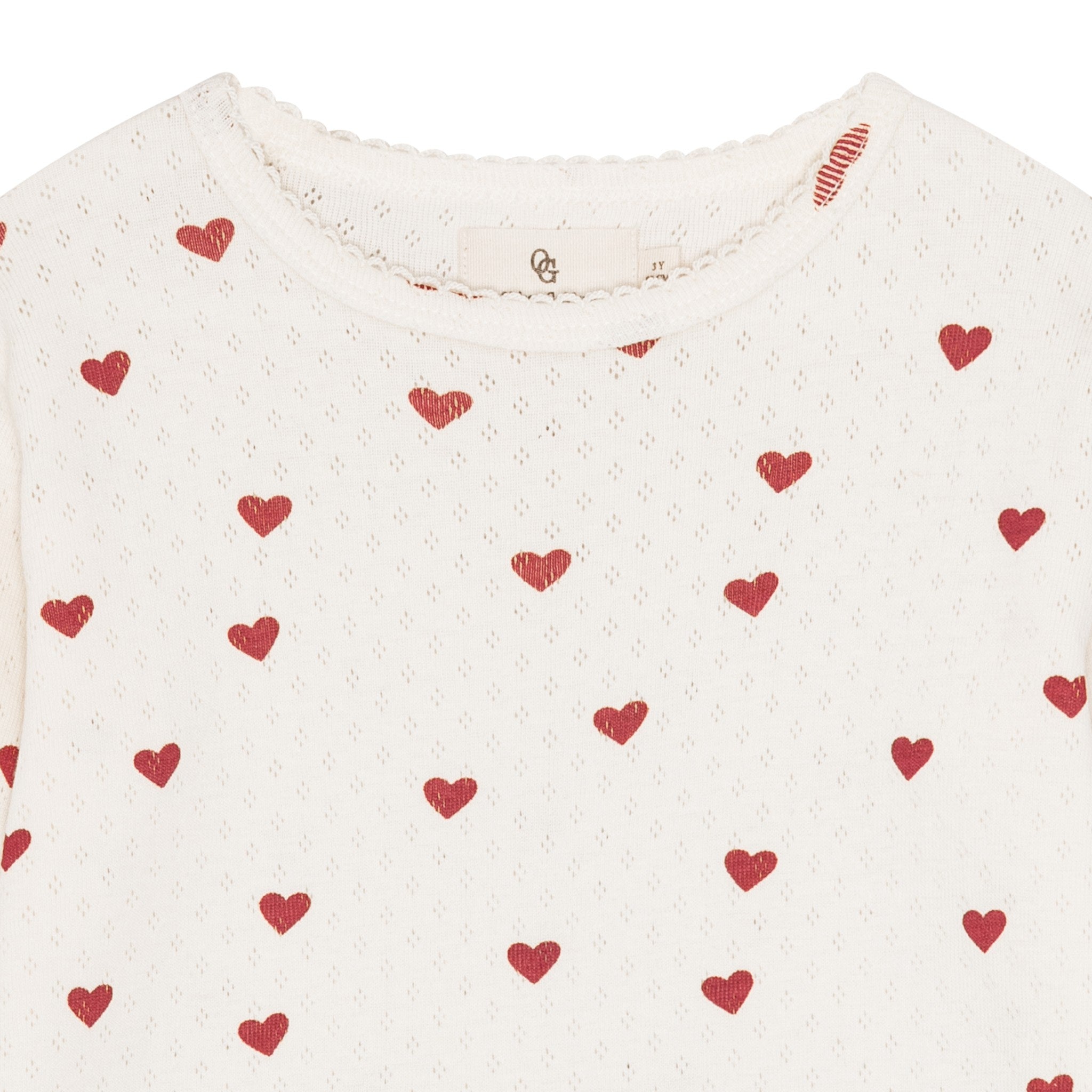 Pointelle bluse - love hearts