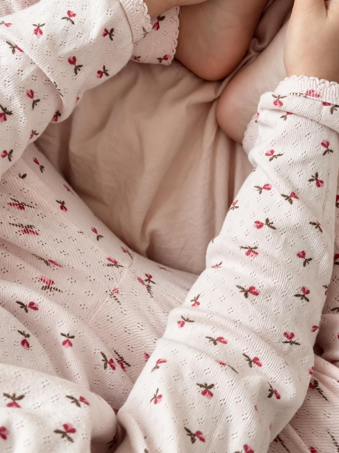 Pointelle leggings - fluffy bell blush