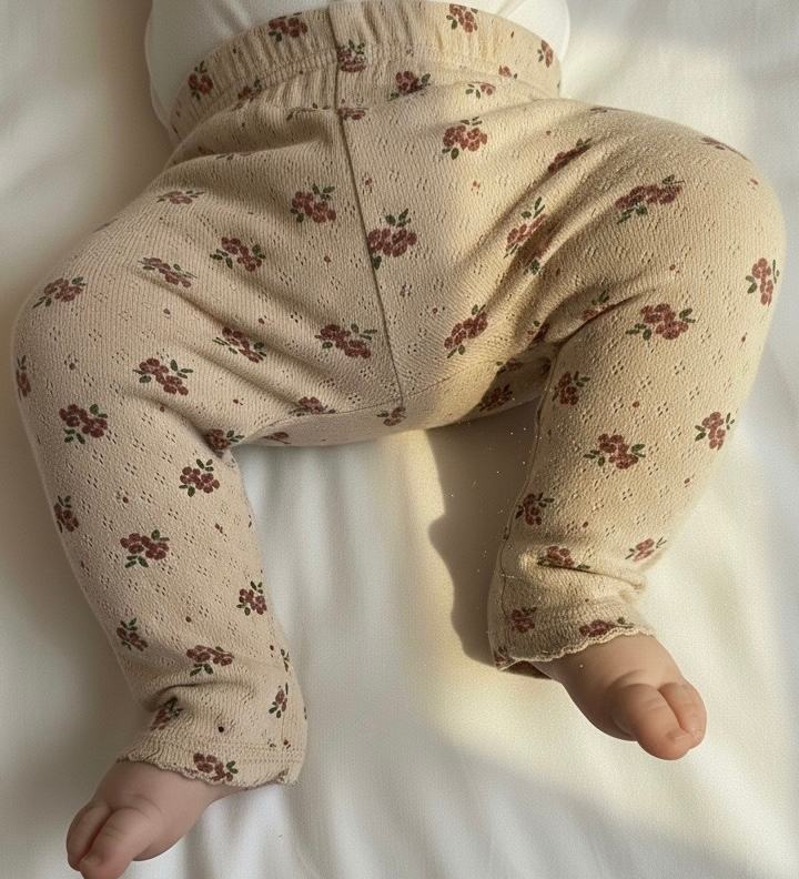 Pointelle leggings - autumn bloom