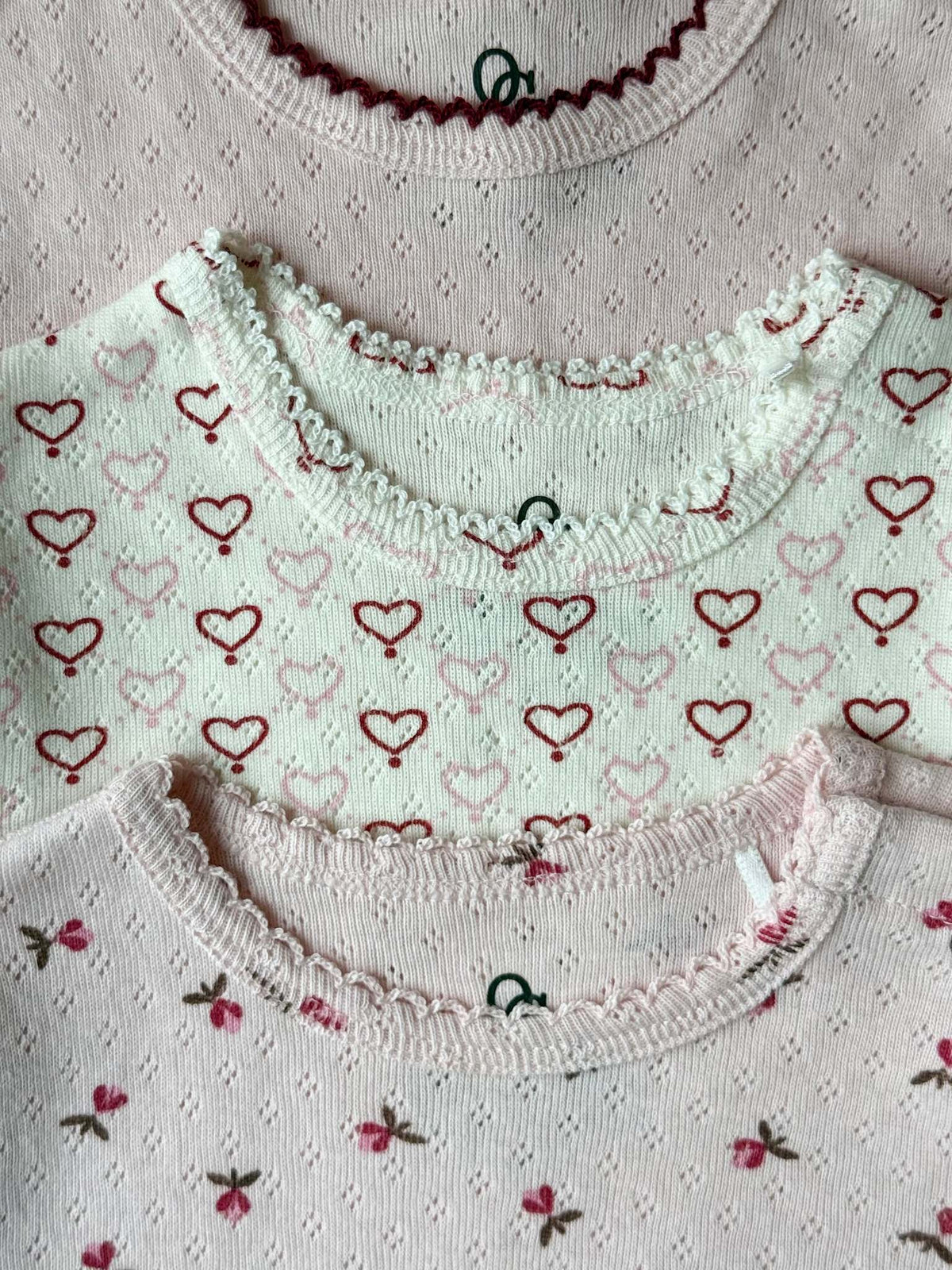 Pointelle body - multi love hearts