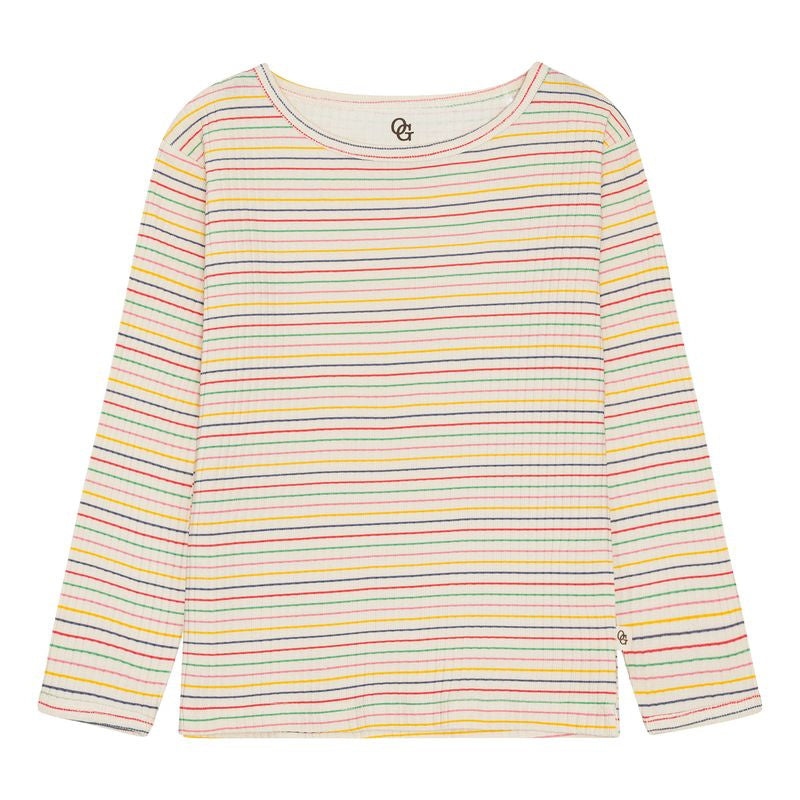 chunky rib bluse - rainbow stripes
