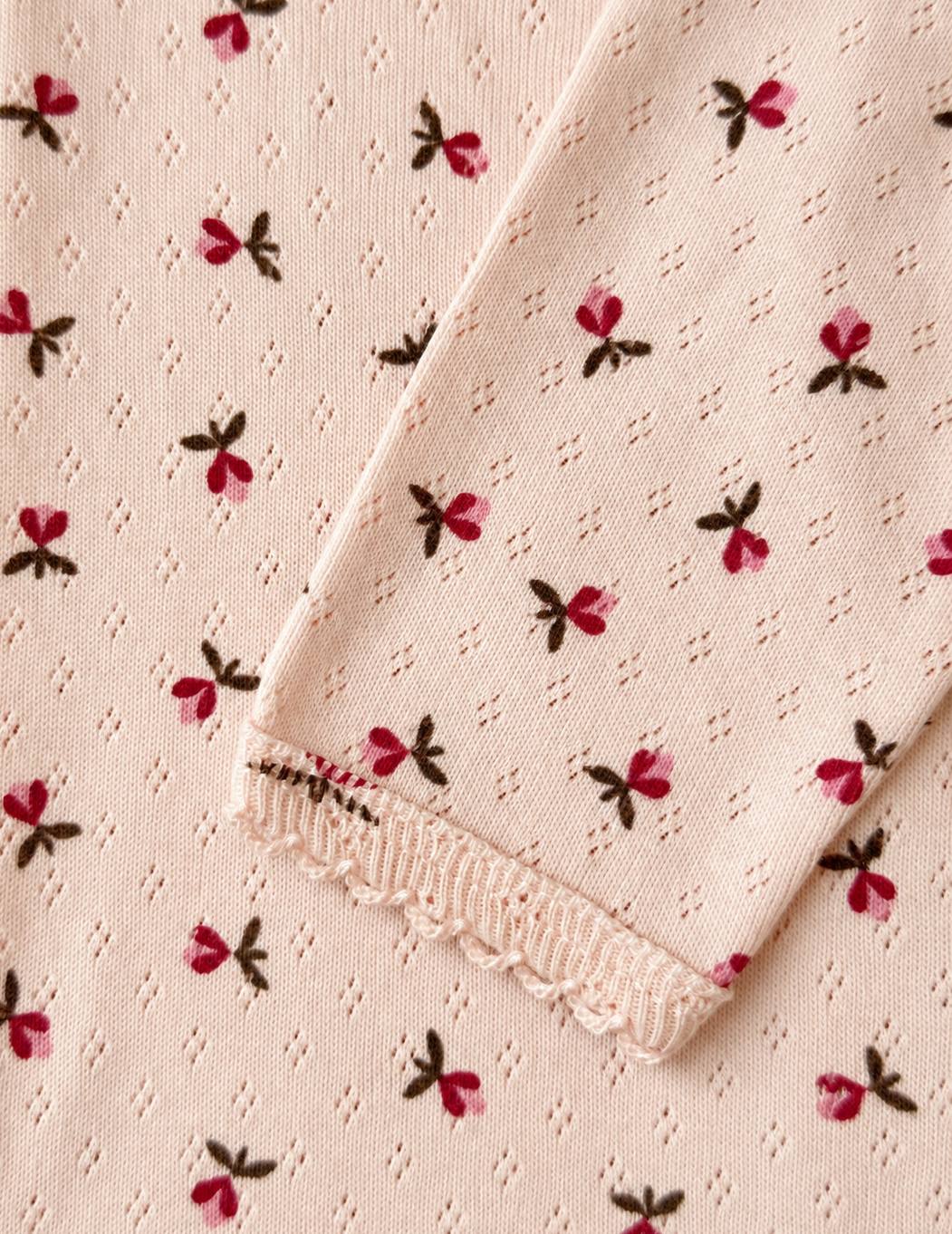 Pointelle LS bluse - fluffy bell blush