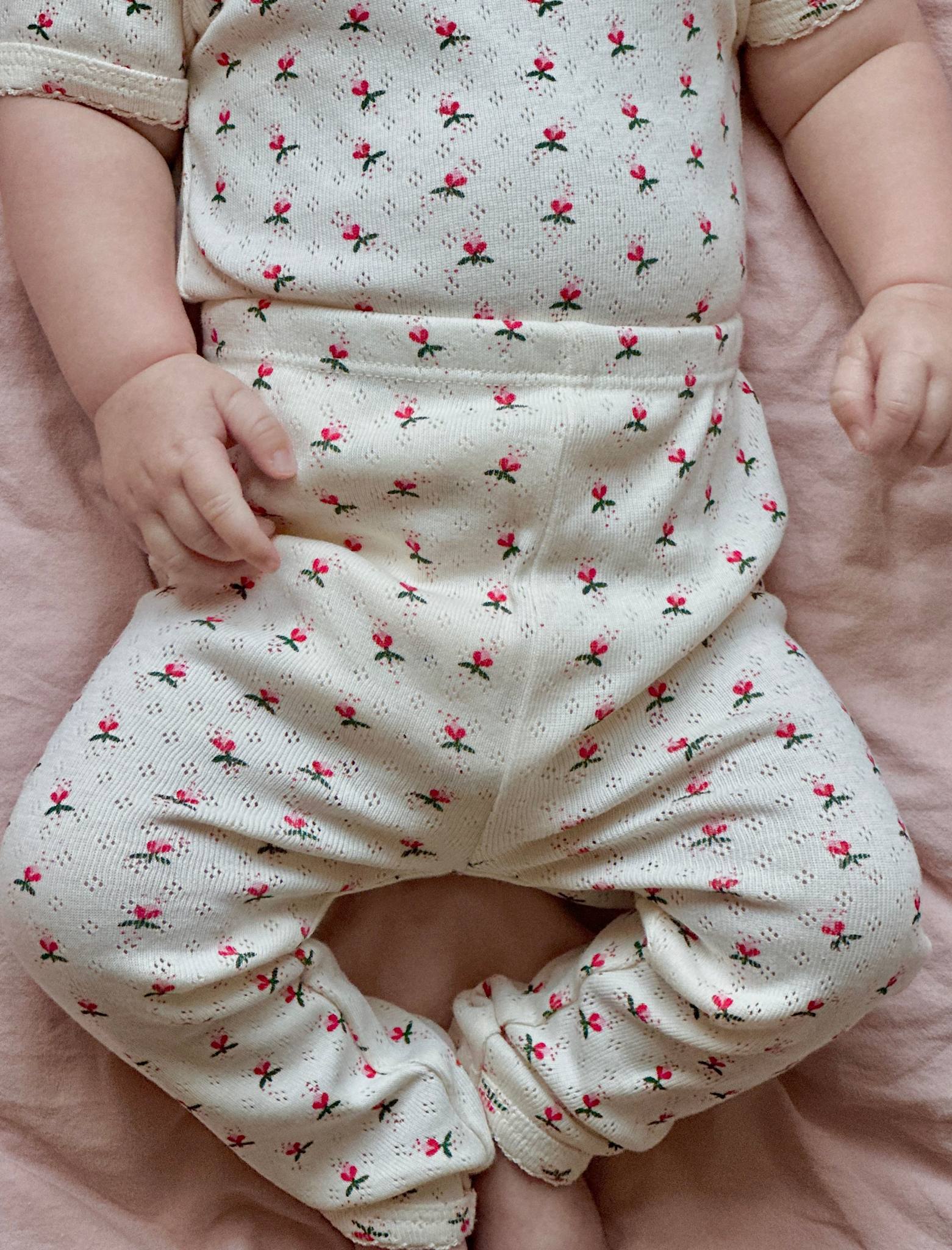Pointelle leggings - fluffy bell red
