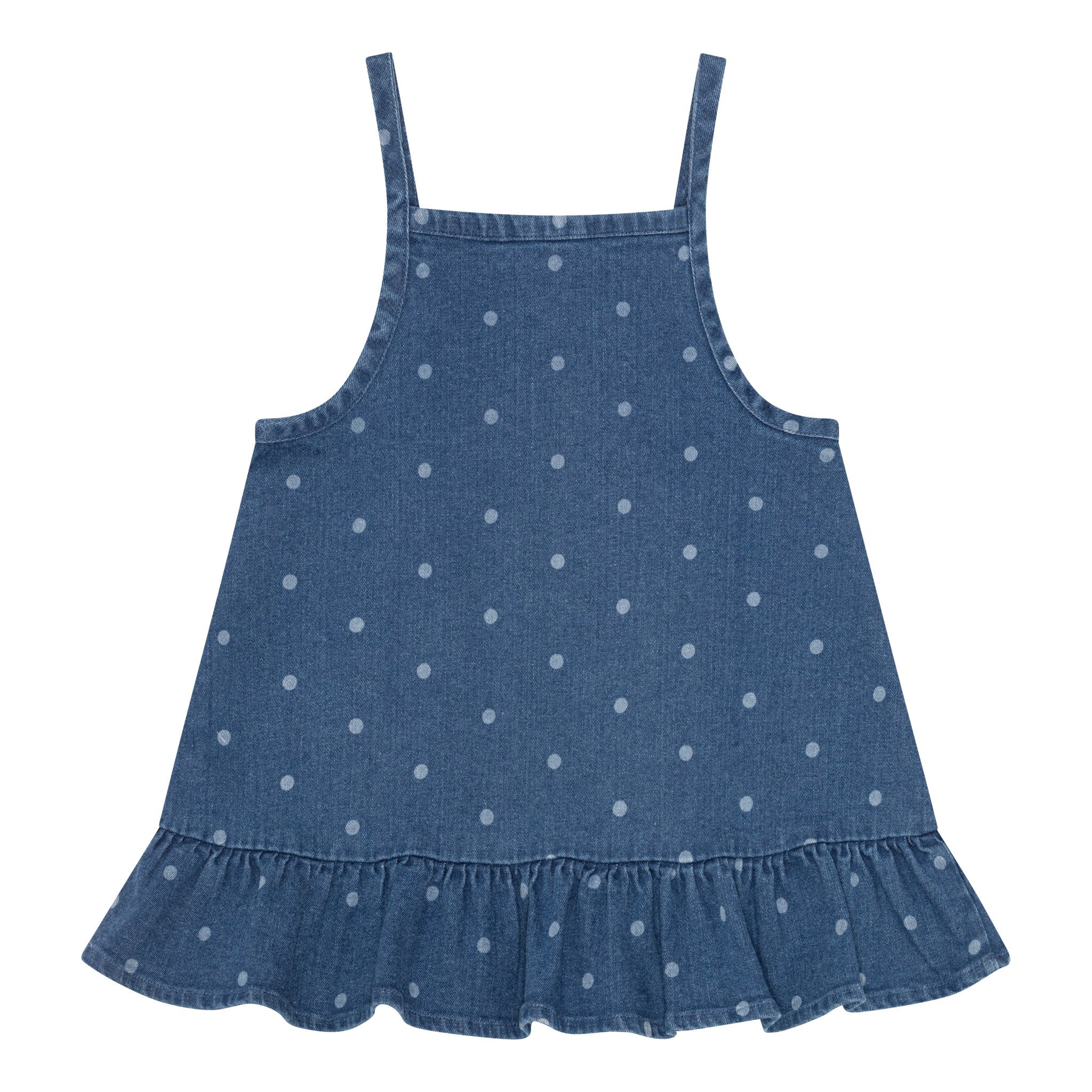 Denim kjole - white dots