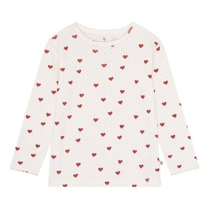Pointelle bluse - love hearts