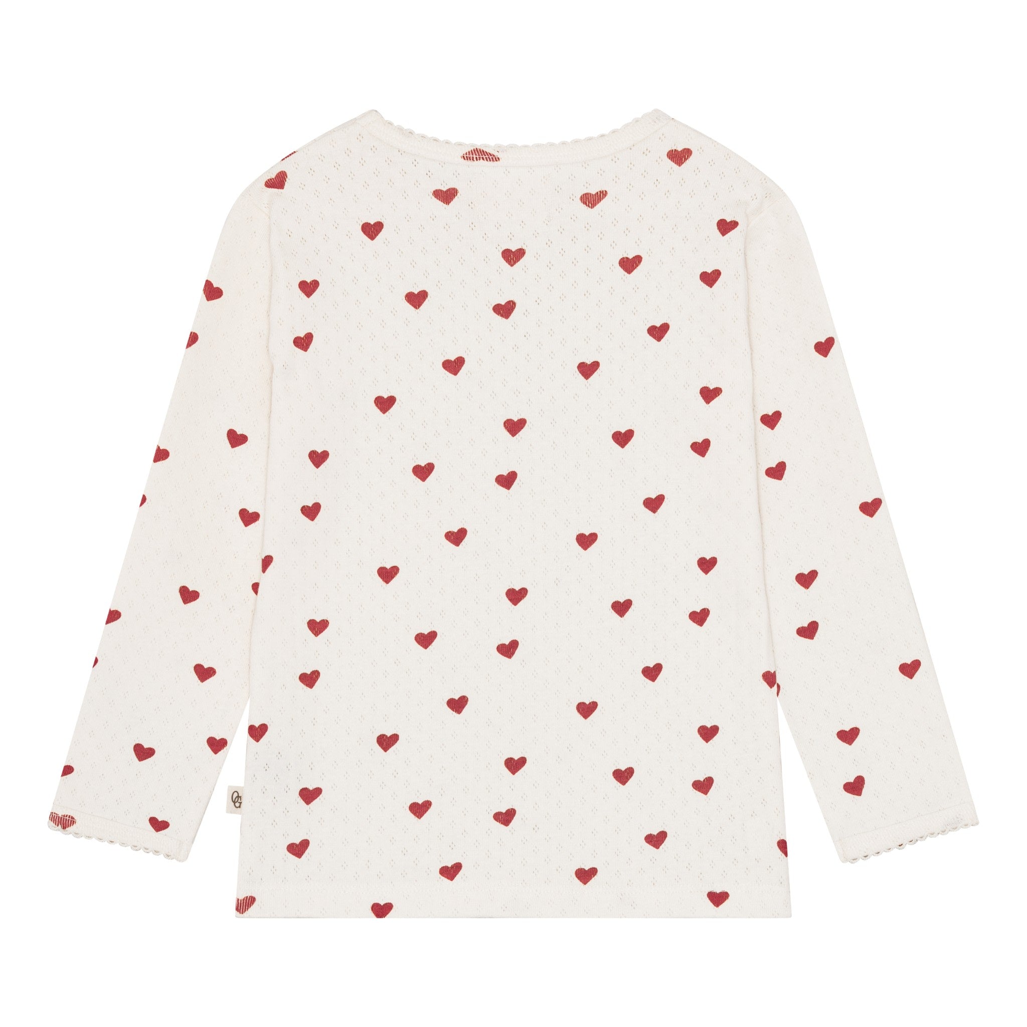 Pointelle bluse - love hearts