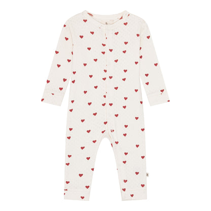 Pointelle onesie - love hearts