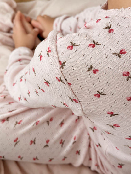 Pointelle LS bluse - fluffy bell blush
