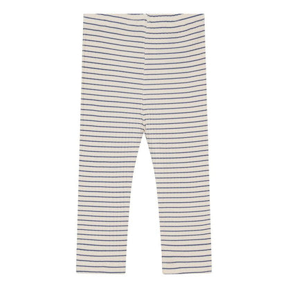 rib leggings - navy stripes