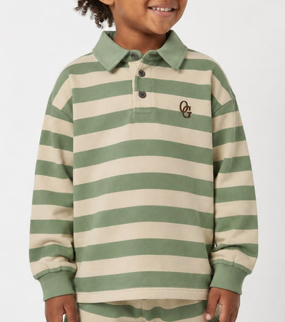 rugby bluse - green stripe