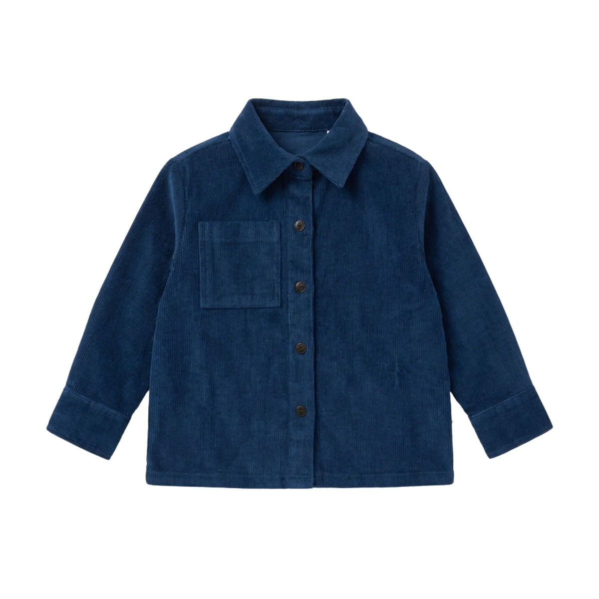 Fløjlsskjorte med trykknapper - navy sail