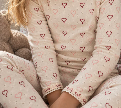 Pointelle bluse - multi love hearts