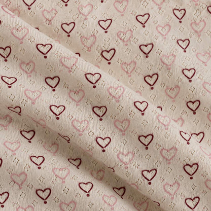 Pointelle bluse - multi love hearts