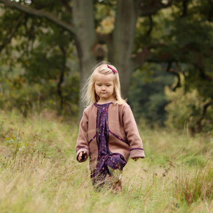 Moni cardigan i uld - Camel flower