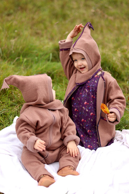 Moni cardigan i uld - Camel flower