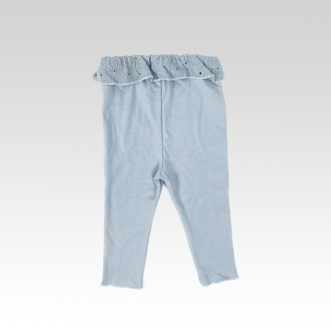 Leggings til baby med flæser - sky blue
