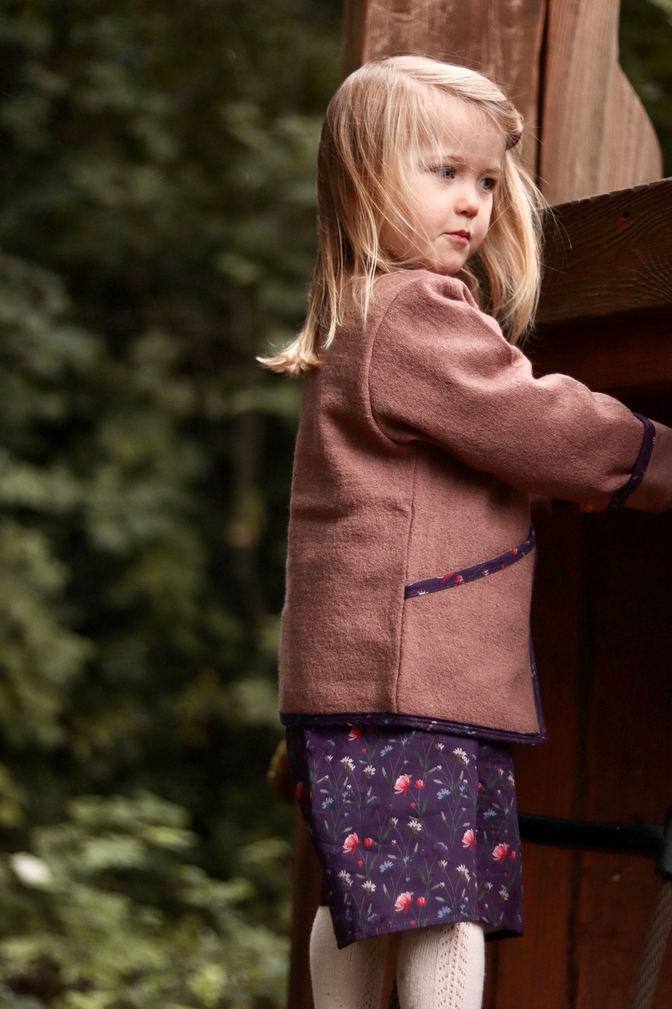 Moni cardigan i uld - Camel flower