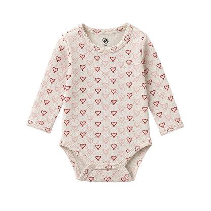 Pointelle body - multi love hearts