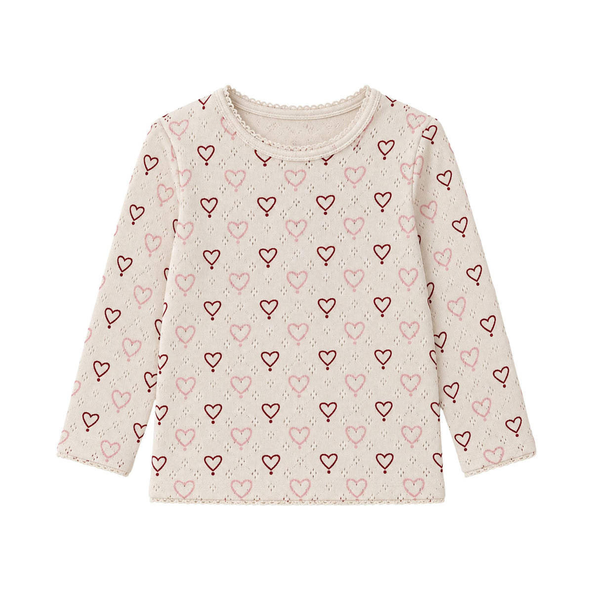 Pointelle bluse - multi love hearts