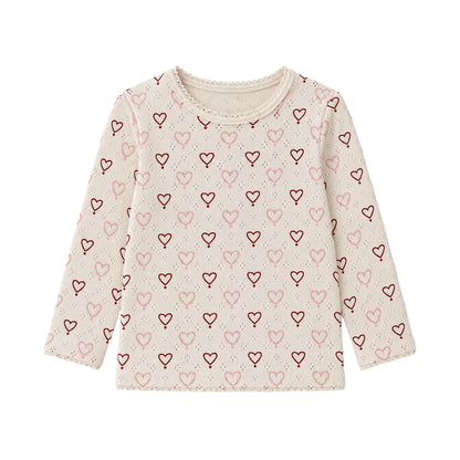 Pointelle bluse - multi love hearts