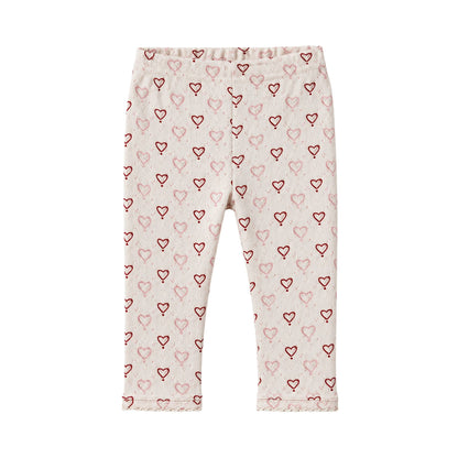 Pointelle leggings - multi love hearts