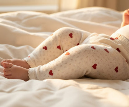 Pointelle leggings - love hearts