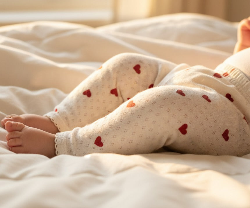 Pointelle leggings - love hearts