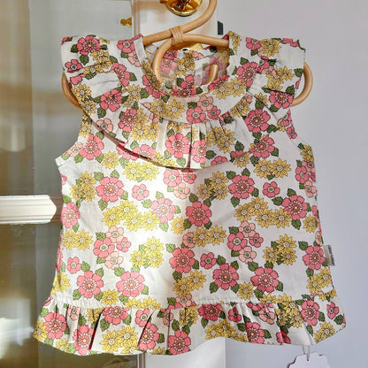Sif top med flæser - wild flower field