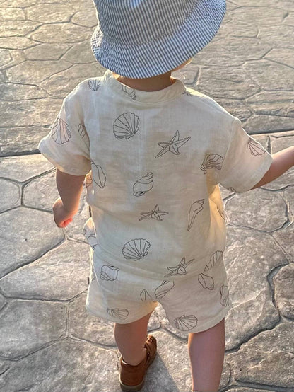 Seashell muslin shorts