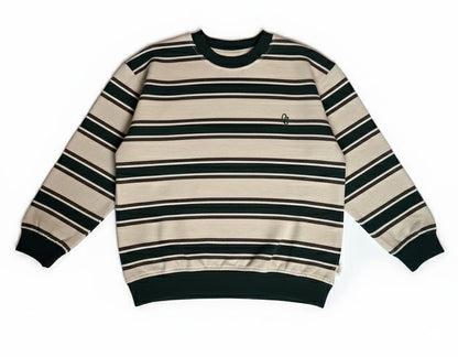 Sweatshirt - green rugby stripes