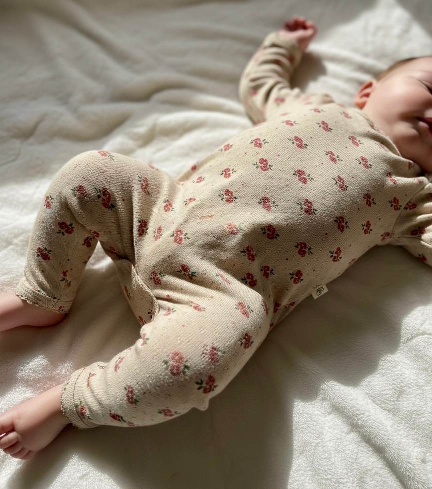 Pointelle onesie - autumn bloom