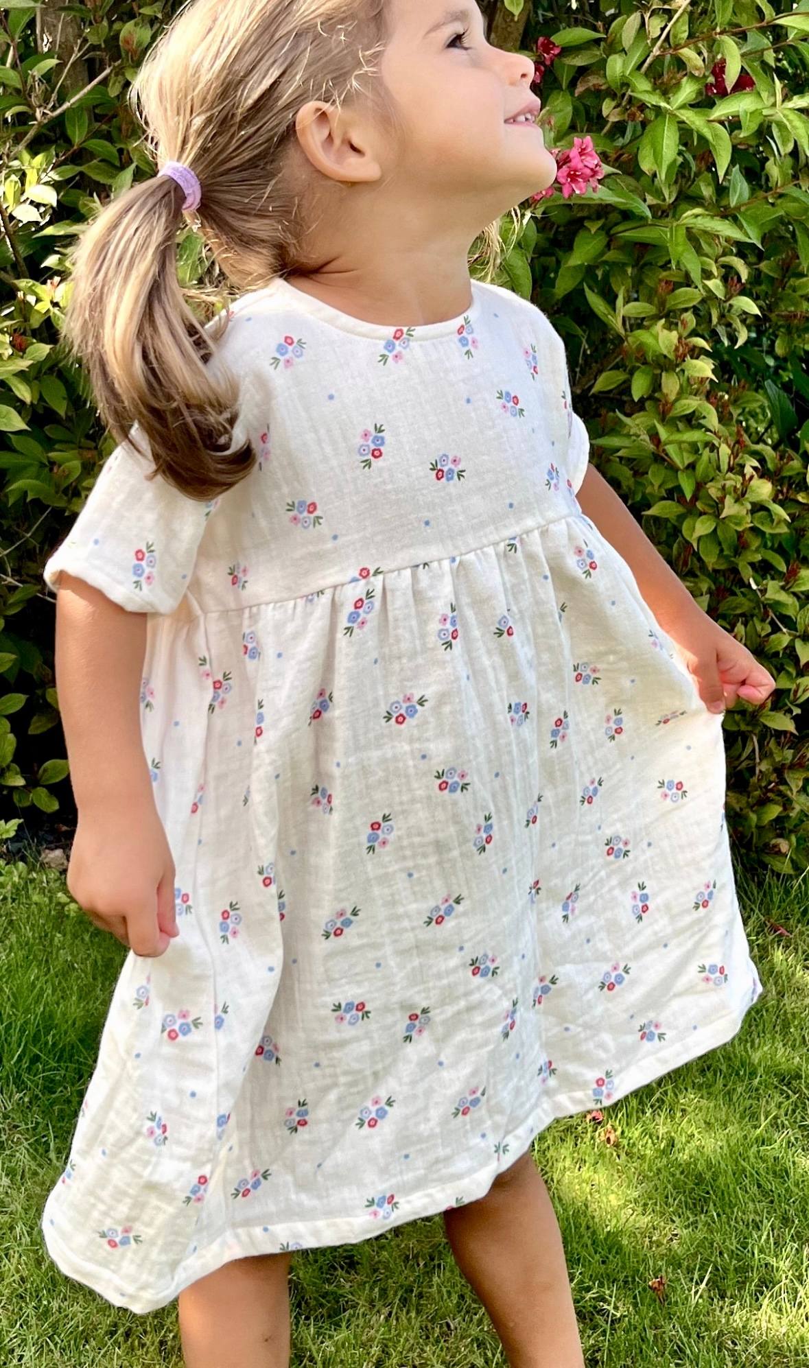 Muslin kjole - blue floral