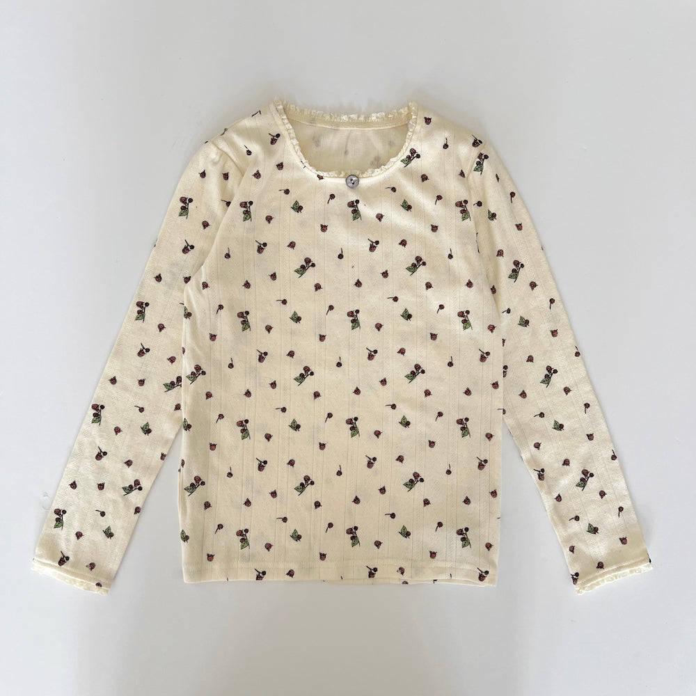 Berry pointelle bluse