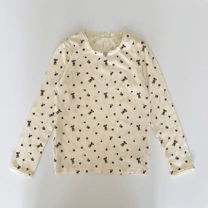 Berry pointelle bluse