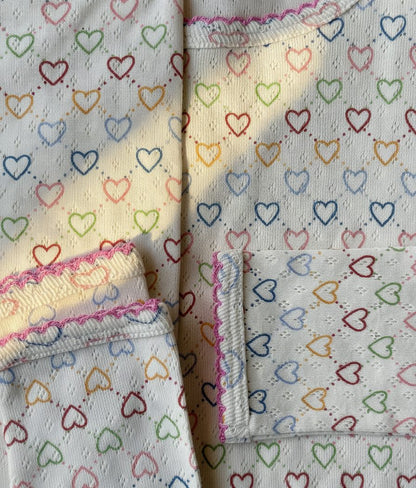 pointelle leggings - multi hearts mini
