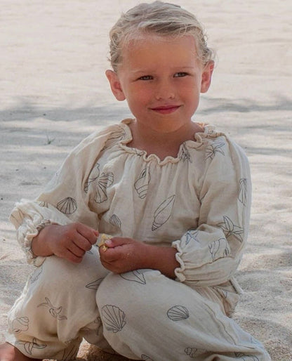 Seashell muslin bluse