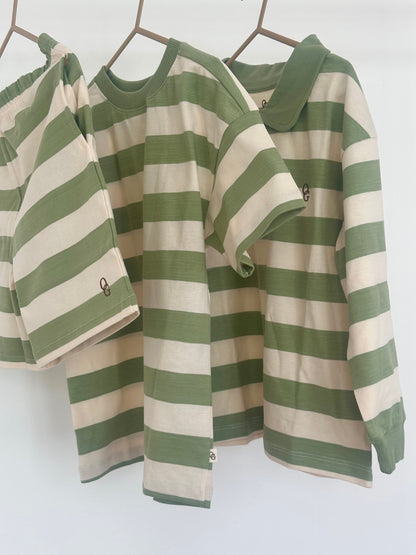 rugby bluse - green stripe