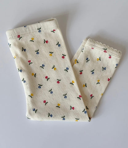 pointelle leggins - fluffy bell multi