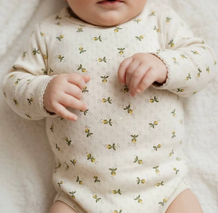 Pointelle body - fluffy bell honey