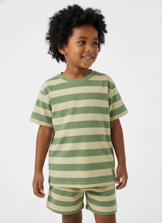 t-shirt - green stripe