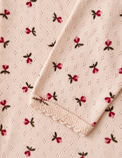 Pointelle LS bluse - fluffy bell blush