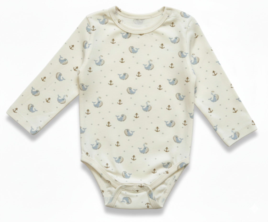 Baby whale body - langærmet