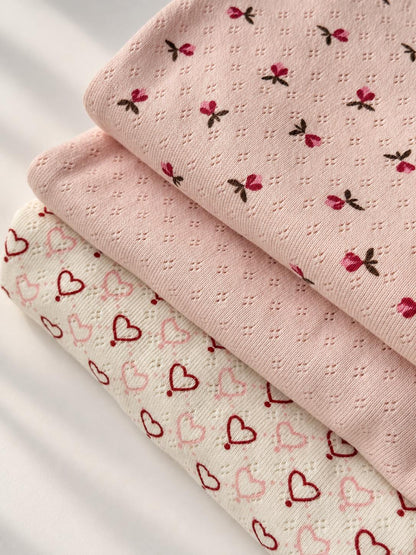 Pointelle leggings - multi love hearts