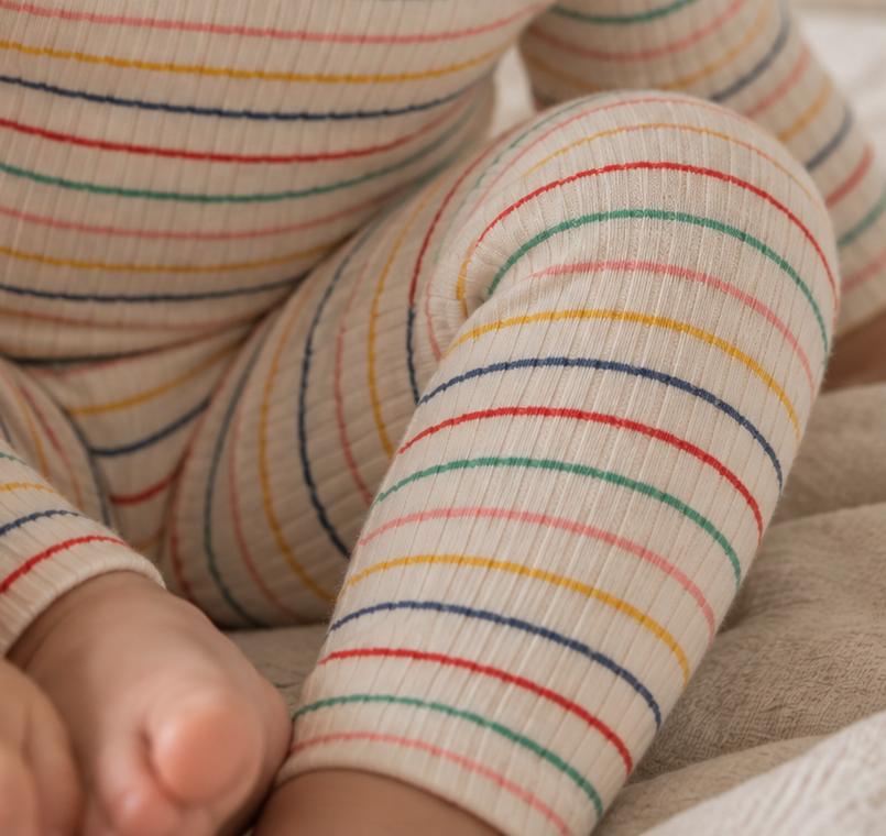 chunky rib leggings - rainbow stripes