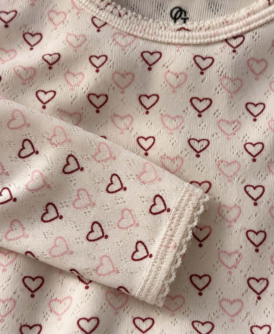 Pointelle bluse - multi love hearts