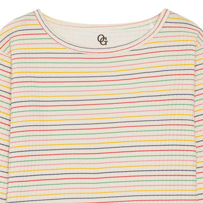 chunky rib bluse - rainbow stripes