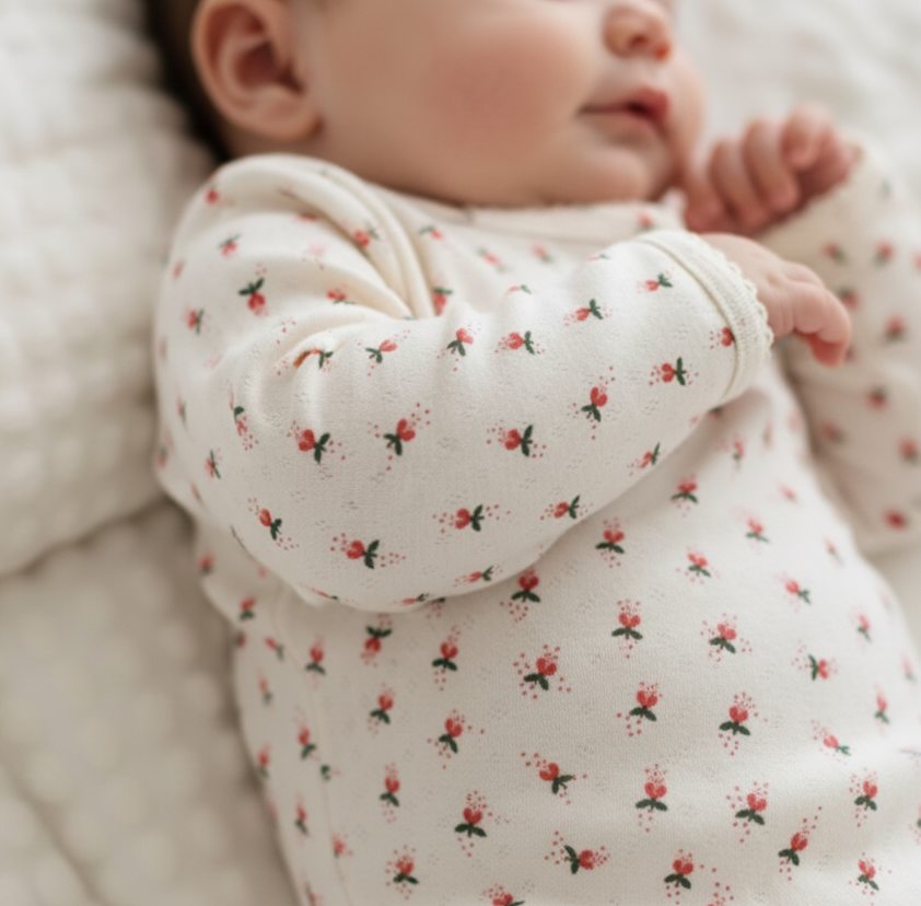 Pointelle body - fluffy bell red