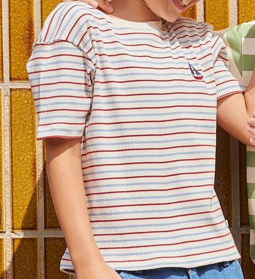 rib t-shirt oversize - seaside stripe