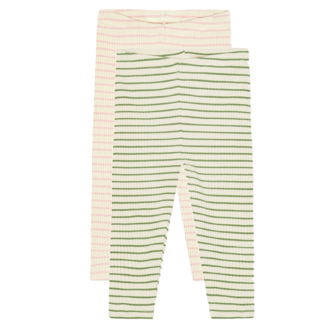 chunky rib leggings - artichoke eller rosey stripes