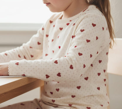 Pointelle bluse - love hearts